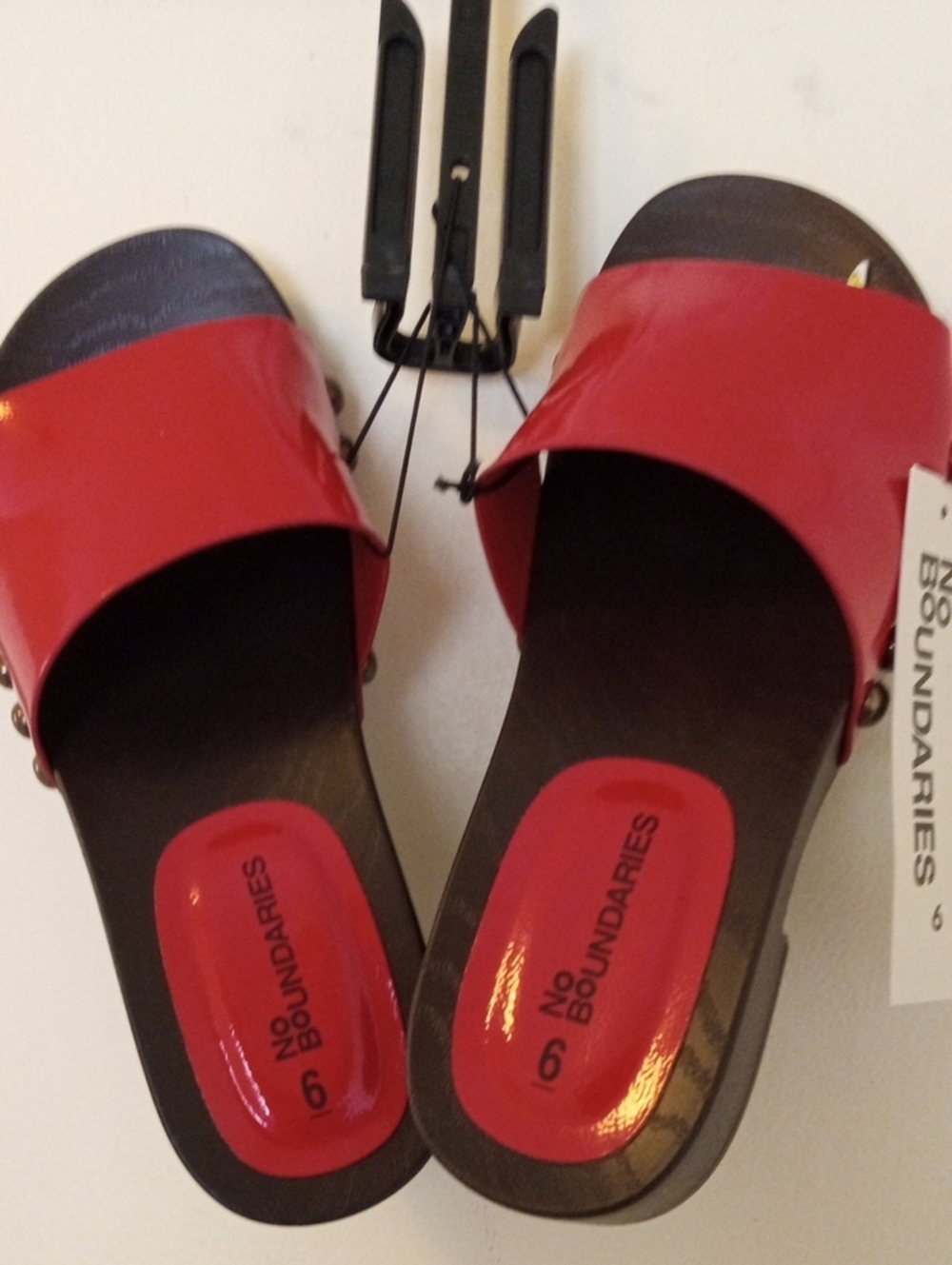 Brand New NOBO Glossy Red Slip On Sandals